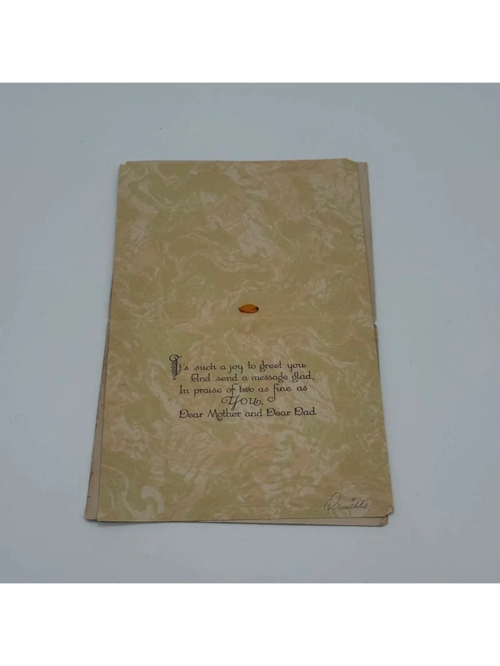 Vintage Christmas Card Textured Stationary Cardstock
